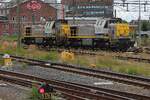 Lineas 7779 takes a short break at Roosendaal on a grey 23 July 2026.