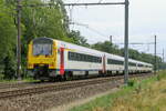 The NMBS 4183 together with 2 other DMU units coming from Antwerpen-Berchem station, next station is Lier.