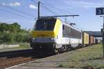 NMBA 1341 hauls a container train through Antwerpen-Noorderdokken on 14 July 2022.