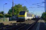 Interloper: Lineas 1310 hauls a container train through Geispolsheim on 22 May 2026.
