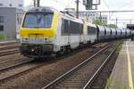 Lineas 1338 hauls a cereals train through Antwerpen-Berchem on 21 May 2026.