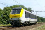 The Lineas 1311. NMBS Class 13: between 1997 and 2001  80 of these locomotives were build by Bombardier Brugge. Concept and parts from Alstom Belfort. Original NMBS numbers: 1301 to 1360, CFL numbers: 3001 to 3020. Max speed: 200km/h. Power: 5200kW. Power supply: 3000V and 25kV.  Numbers 1301 to 1345 are in service at Lineas, numbers 1346 to 1360 are in service at the NMBS. Line 27A at Antwerp Airport. 13-07-2026