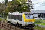 The Lineas 1334 on route out of the port of Antwerp. Bombardier Brugge NMBS serie 13 build in 1999 with construction N� 1329. NMBS Class 13: between 1997 and 2001  80 of these locomotives were build by Bombardier Brugge. Concept and parts from Alstom ...