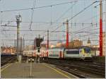 HLE 1845 is arriving with bilevel cars in Bruxelles Midi on March 23rd, 2012.