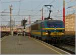 HLE 2148 is arriving with a P train in Bruxelles Midi on March 23rd, 2012.