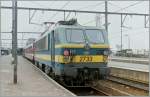 The SNCB MNBS 2733 on a fog day in Oostende.