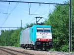SNCB electric engine n� 2807 on line 24 towards Montzen in June 2011.