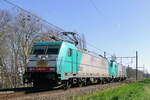 NMBS 2802+2809 HLE28 Bombardier Traxx F140 MS2e at Mortsel.