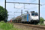 The Lineas 186 456-0 with the daily BASF shuttle from BASF Antwerpen to BASF Ludwigshafen.