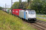 The Lineas 186 254 with a Hupac train from the port of Antwerp to Italy.