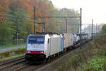 The BLS Cargo Nord 186 498 with a Hupac train on route from Italy to the port of Antwerp.