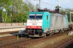 Close-up of CoBRa 2843 with intermodal train at Boxtel 0n 3 May 2013.
