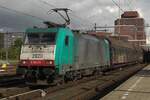 CoBRa 2820 stands at Amersfoort on 17 October 2014 with a Volvo box train destined for Antwerp.  CoBRa 2820 stands at Amersfoort on 17 October 2014 with a Volvo box train destined for Antwerp.