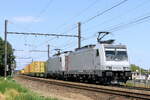 The TCA 186 016 and 186 026 with the daily TCA shuttle from the port of Antwerp to the TCA container terminal at Athus.