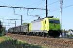 The DB Cargo 186 115 with the Lead ore shuttle from the port of Antwerp to Stolberg Germany. Bombardier Traxx F140 MS build in 2007 with construction N� 34321. Line 27A at Antwerp Airport. 13-08-2026