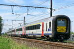 The NMBS 569 on route from Antwerpen-Berchem to Lier station. Bombardier MS96 build in 2000. NMBS Class MS96 (MR96/EMU96) : Between 1996 and 2000 120 of these EMU (Electric Multi Unit) where build by Bombardier Brugge. Numbers: 441 to 490 and 501 to  ...