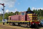 . CFL 914 (former SNCF BB 63123) of the heritage railway CFV3V (Chemin de Fer  Vapeur des 3 Valles) taken in Treignes on September 27th, 2014.