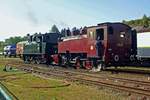 SA01 prepares herself witha sister engine for the return lap at Treignes during the CFV3V Weekend a Vapeur.