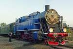 CFV3V's Polish Smurf/Stroumpf TKt 48-87 has just arrived at Mariembourg with the last steam shuttle from Treignes on 21 September 2019.