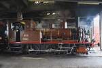 One of the guest at the CFV3V's 50th anniversary was VVT Tigerli 8511. She stands in their loco shed at Mariembourg on 22 September 2023.