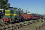 Ex-NMBS/SNCB, now CFV3V 7304 stands coupled to an ex-CFL DMU Class 201/211 at Mariembourg during the CFV3V Weekend-a-Vapeur on 21 September 2019. Ex-NMBS/SNCB, now CFV3V 7304 stands coupled to an ex-CFL DMU Class 201/211 at Mariembourg during the CFV3V Weekend-a-Vapeur on 21 September 2019.