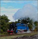 . The steam engine Tkt 48-87 pictured at Treignes on October 30th, 2010.
