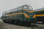 Ex-SNCB 6077/210.077 stands outside the loco shed at Saint-Ghislain on 12 September 2004. PFT-TSP thought it a god idea to give one cab of the loco the original numer (210077) and gthe other the later 1970s numbers (four digit; 6077). 