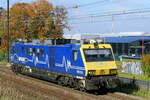 The Infrabel EM 203 measuring the tracks, you can see the measuring laser under the first bogie.