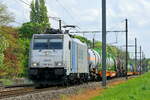 Lineas 186 181 Bombardier Traxx with the BASF Shuttle from BASF Ludwigshafen to BASF Antwerpen. 22-04-2025