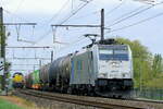 Lineas 186 427 Bombardier Traxx with the BASF Shuttle from BASF Antwerpen to BASF Ludwigshafen. 22-04-2025