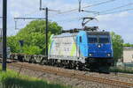 TCA Rail (Terminal Container Athus) 186 235 Bombardier Traxx with the Container shuttle from Antwerpen to Athus. 22-05-2025