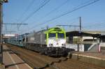 Captrain -the foreign operations branch of SNCF FRET- 6602 passes through Antwerpen Noorderdokken on 23 March 2011.