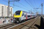 A new category! NMBS Desiro Mainline 08512 (the 08-Class code denotes, that these EMUs were ordered in 2008) at Antwerpen-Luchtbal on 20 April 2013.