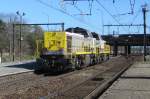 SNCB 7860 pushes a sister loco at Antwerpen-Noorderdokken on 20 April 2013.