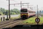 NMBS 913 is about to call at Antwerpen-Noorderdokken on 29 August 2013.