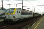 NMBS 1874 pushes an IC at Antwerpen-Berchem on 22 May 2014.