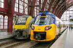 The EuroCity Direct 3319 from Brussel Zuid to Amsterdam Zuid at platform 5 level +1 at Antwerpen Centraal. Eurocity Direct from Lelystad Centre or Amsterdam South to Brussels South. 16 times a day these trains run in each direction between Lelystad C ...