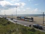An unidentified BN Kusttram Car on the Boulevard at Oostende, 25/08/2014.