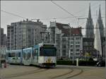 De Kusttram N 6049 is arriving at the station of Oostende on April 12th, 2009.