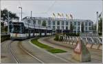 Tram N 6332 is running through the Leopold II-laan in Oostende on November 12th, 2011.