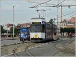 Tram N 6003 is arriving at the stop Blankenberge Station on September 13th, 2008.