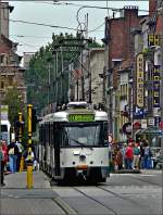 Several trams pictured near the station Antwerpen Centraal on September 13th, 2008.