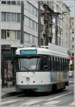 Tram N° 7046 taken near the station Antwerpen Centraal on September 13th, 2008.