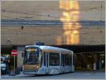 The tram N 3093 is leaving the stop Bruxelles Midi in the evening of June 22nd, 2012.