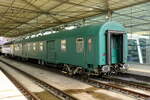 The NMBS 17406 type: I10 DMS luggage carriage on display at Antwerpen Centraal for 100 years of NMBS. Build in 1978 by CFC, a total of 36 of these carriages were build by CFC (Constructeurs Ferroviaires du Centre) between 1977 and 1978. Out of service in 2005, the first and second class carriages are still in service mainly on domestic long routes, for international routes the NMBS uses the I11 carriages. Antwerpen Centraal 10-10-2026