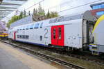 The NMBS brand new M7 double deck second class carriage at Antwerpen Centraal on display for 100 years of NMBS. Number: 79018, build in 2026 by Alstom Brugge. NMBS type M7: A total of 747 are build by Alstom Charleroi and Valenciennes (Motorised cars) and Bombardier later Alstom Brugge (non-motorised cars) between 2015 and 2026. Max speed 200km/h. Subtype AB: first class upper deck, second class lower deck: 225 n� 73001 to 73225. Subtype B: second class: 157 n� 72001 to 72157.  Subtype BD: second class + bikes and wheelchairs: 127 n� 79001 to 79127. Subtype BDx: driving car second class + bikes and wheelchairs: 65 n�75001 to 75065. BVx: driving car second class + bikes: 61 n� 75066 to 75127. Subtype Bmx: motorised driving car 112 n� 76001 to 76112.