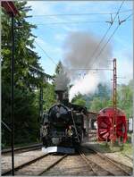The BFD HG 3/4 No. 3 of the Blonay Chamby Railway is now supplied with coal and water to take over its train from Chaulin to Blonay for the next trip.

July 19, 2025