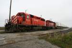 CP SD40-2 5918 and 5990 before a lot of stack cars on 4.10.2009 between Missasauga and Milton. 