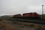 Very short fright train in the raining. Two CP SD40-2 5792 and 5642 at Guelph Juntion (ON) on 2. October 2009.