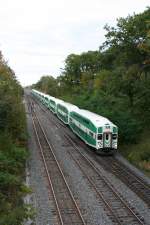 Go Transit unit with control car 209 and engine MP40PH-3C 613 towards Hamilton on 30.09.2009 at Snake (Burlington).